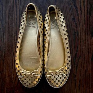 Gold Tory Burch flats